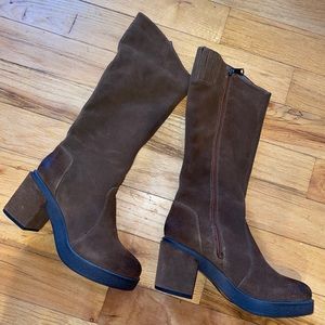 Rebels Dallin Tall Suede Leather Platform Boots 10 EUC
